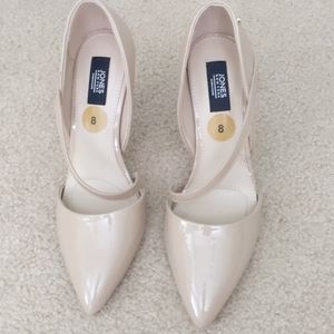 Nude closed toed heels